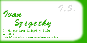 ivan szigethy business card